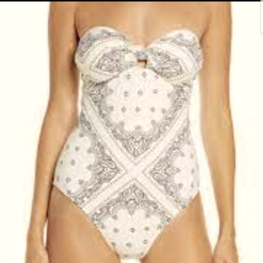Tory Burch Bandana Print Convertible One-piece Swimsuit In Ivory Americana Banda